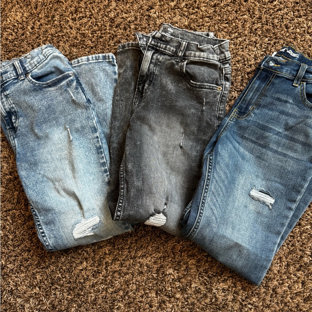 Boys size 14 Stylish Distressed Jeans Trio